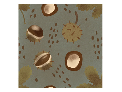 Autumn pattern with chestnut’s design illustration pattern patterns
