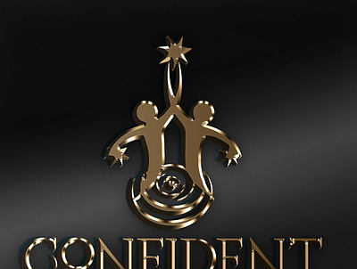 confident golden logo