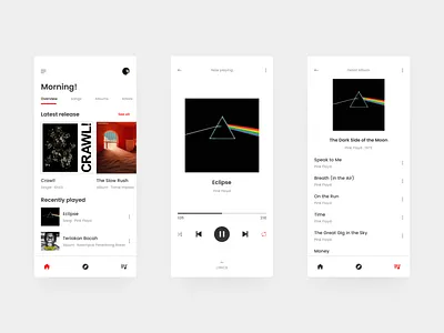 Music Player - App figma mobile app music player pink floyd syd barrett the dark side of the moon ui design