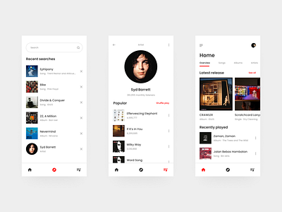 Music Player - App app figma music player pinkfloyd sydbarrett ui design