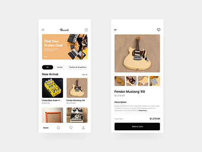 Reverb - App figma music musical instrument reverb store ui ui design