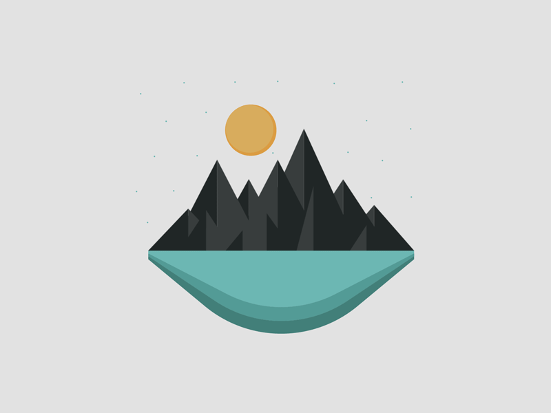 Mountains animation full sail geometric gif lake low poly mountains perspective student vector water