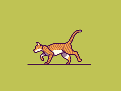 Tabby Cat animal cat full sail green illustration mark orange rebound simple student tabby vector