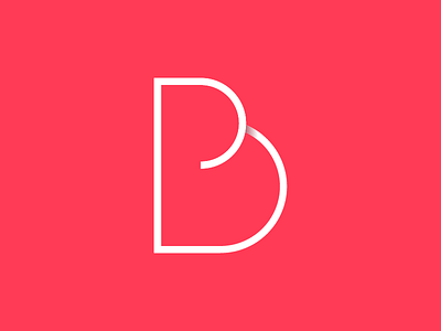 "B" b curves flat font illustration logo mark red student type typography vector