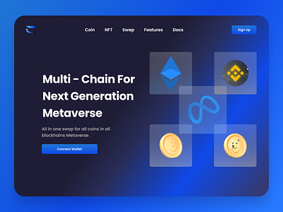 Multi Chain Blockchain 3d animation blockchain landing page branding design graphic design header icon landing page logo multi chain multi chain landing page nft ui vector web desaign