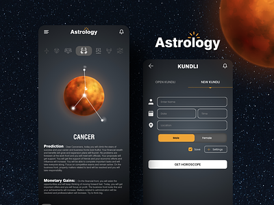 Astrology/Kundli App app astro astrology desig design graphic design horoscope illustration ui zodiacapp