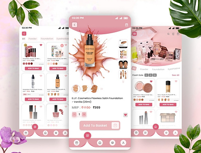 Cosmetic App animation app beautycosmetic beautyecommerce branding cosmeticapp design graphic design illustration nykaa ui ux