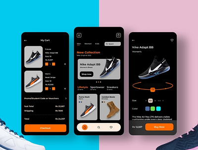 Footwear App app branding design footwear app footwear ecommerce graphic design illustration ui ux