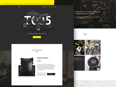 Thrive Motorcycle Redesign Concept black e commerce motor webdesign website