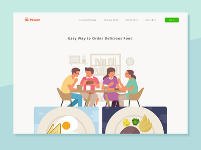 Pawon Homepage - Exploration Design delivery food home homepage illustration landing page ui web design website