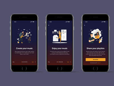 Onboarding for DailyUI challenge 023 app dailyui design music onboarding ui uichallenge ux