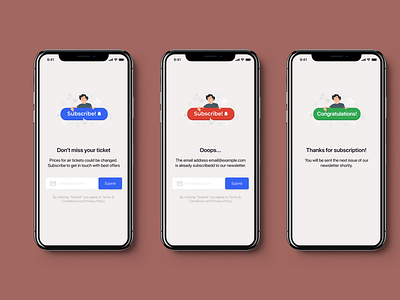 Subscribe form for DailyUI challenge