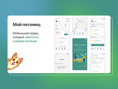 Pet care app - diploma project app design mobile pet ui ux