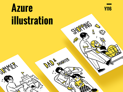 汗の巴比 One week illustration summary design illustration yellow