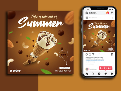 Ice Cream Social Media Post/Banner Design