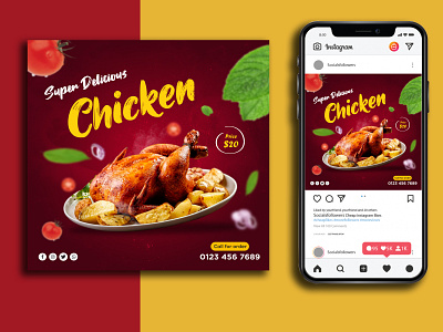 Chicken Social Media Post/Banner Design