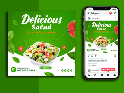 Salad Social Media Post/Banner Design