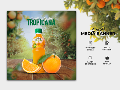 JUICE SOCIAL MEDIA POST / BANNER DESIGN banner branding creative facebook post illustration instagram post juice banner logo modern online poster social media typography vector web banner