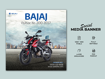 Social Media Creative Motorcycle Post Design