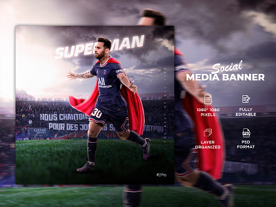 Lionel Messi - PSG Poster Design graphic design lionel messi paris saint germain poster psg