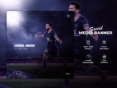 Lionel Messi - PSG Poster Design graphic design lionel messi messi paris saint germain poster psg social media poster