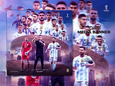 FIFA World Cup Qatar 2022 albiceleste argentina fifaworldcup football leomessi messi posterdesign qatar sports design vamos argentina worldcup
