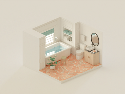 Bathroom 3d bathroom isometric