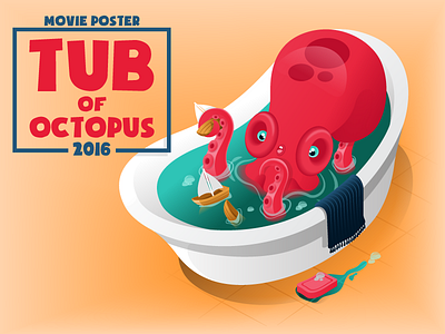 Tub of Octopus adobe illustrator character illustration octopus