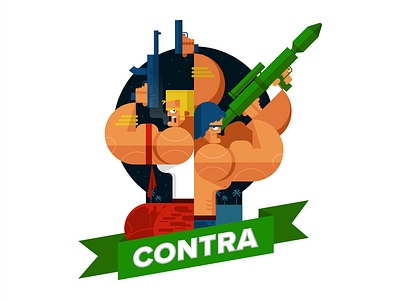 Contra character game illustration