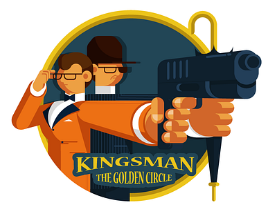 Kingsman character draw flat illustration vector