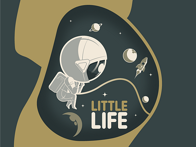 Little Life astronaut baby flat poster space