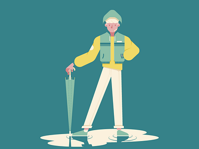 After rain character design draw flat illustration illustrator vector