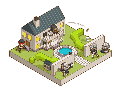 Counter Strike Isometric adobeillustrator character design draw game illustration illustrator isometric poster vector