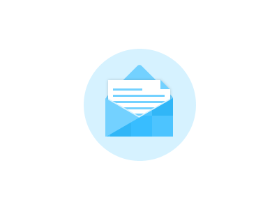 Flat Mail Icon (PSD) blue download envelope flat flat design flat icon freebie icon letter mail photoshop psd