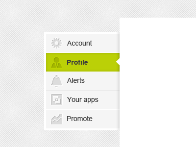 Sidebar aside clean green grey icon minimalist navigation sidebar texture ui user interface vertical navigation website white
