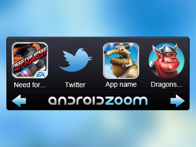 Android widget for AndroidZoom android androidzoom app apps arrow blue logo mobile widget
