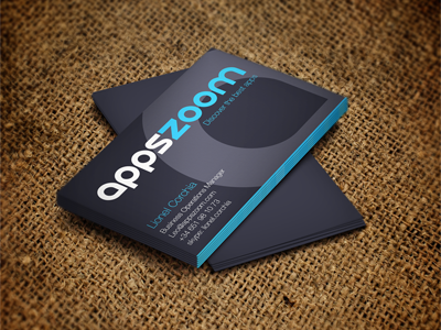 AppsZoom business card appszoom blue business card glow grey helvetica neue texture