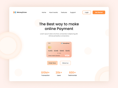 MoneyDraw Credit card Landing page