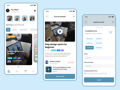 App Design Concept app design booking.schedule education modern online course schedule
