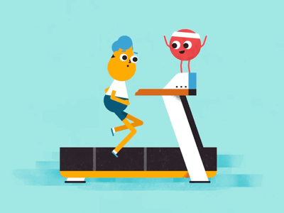 Treadmill animation character cycle rubberhose running treadmill