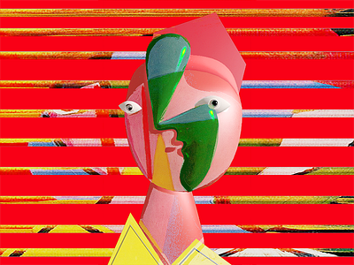 Picasso 3d abstract art c4d painting picasso red render