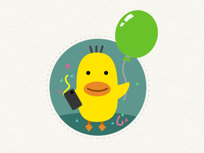Duck balloon duck icon illustration