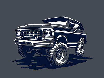 Bronco badge bronco broncoii car ford ill illustration offroad simple suv vector