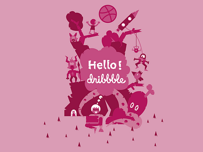 Hello dribbble design dribbble davidesea hello illustration