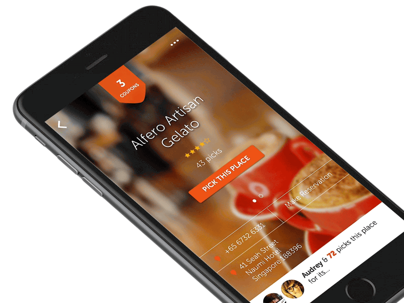Food App: Merchant Landing Page animation food mobile parallax prototyping ui ux