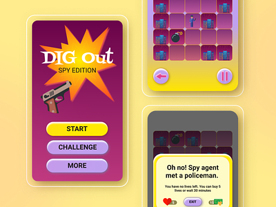 Dig Out: Spy Edition design dig out game game ui illustration ui