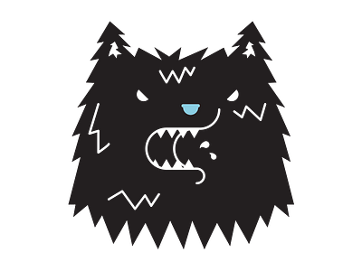 Wolf black blue illustration spit wolf