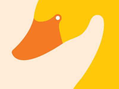 Swan illustration orange poster swan yellow