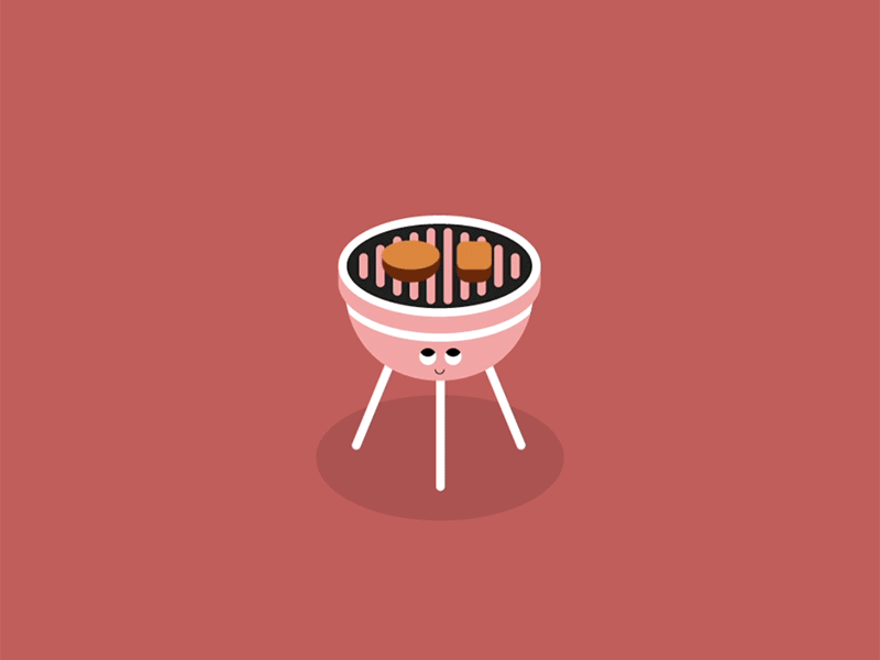 Lil' Grill after effects animation barbecue bbq grill illustration illustrator motion graphics pink red tofu vegetarian
