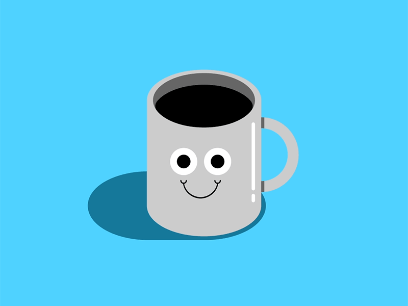 Coffee after effects animation black blue coffee grey illustration illustrator java motion graphics mug